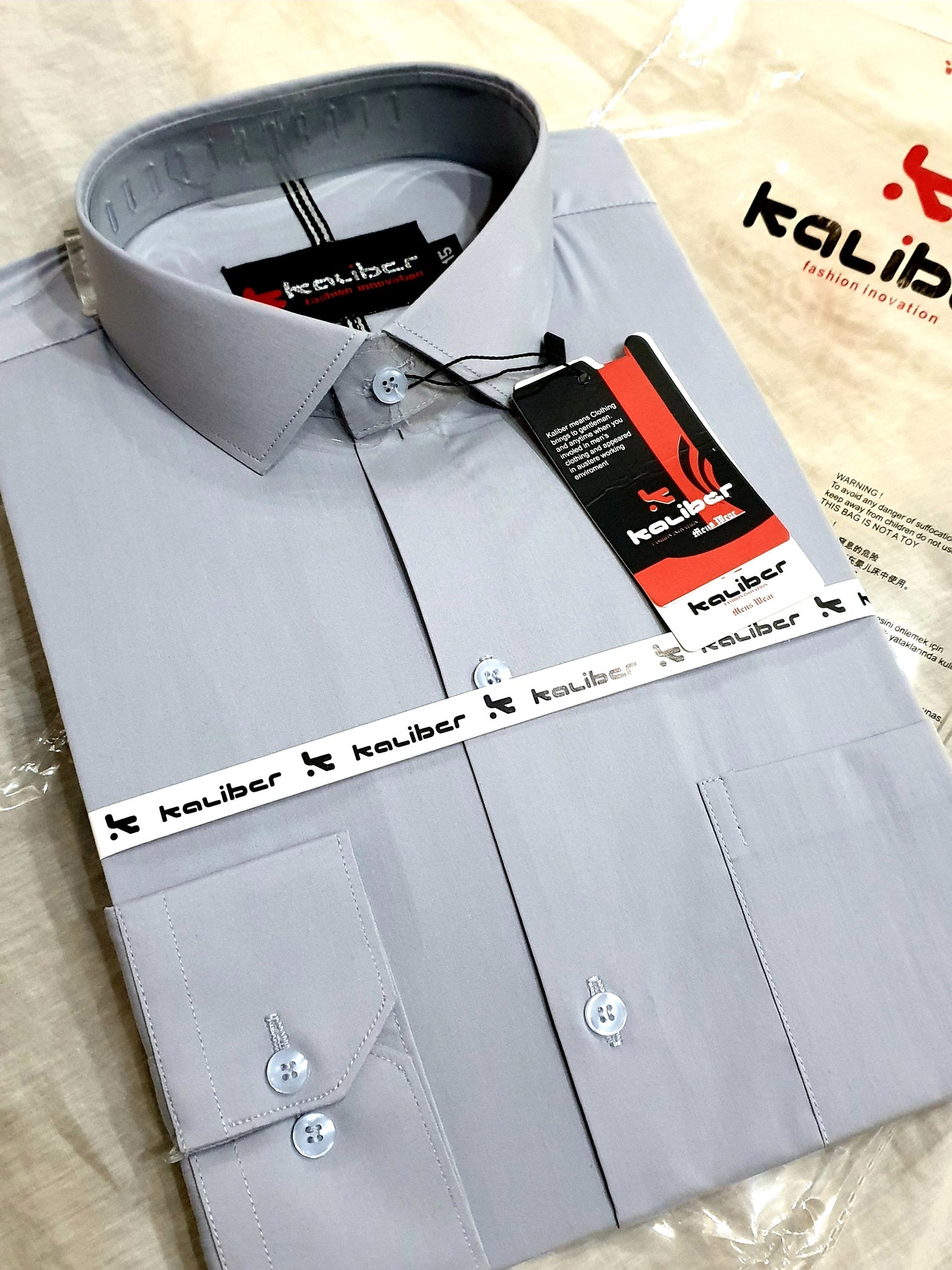 Grey Plain, French Cut Collar, Men's  Formal Shirt